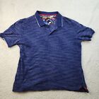 Robert Graham Polo Shirt Blue Classic Fit Collar Cotton Shirt Men's Size Xl