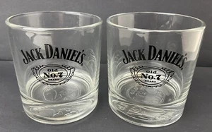 Jack Daniels Antiguo Nº 7 Marca Whisky Barware Rocas Vaso de Vidrio Cuadrado Juego de 2 - Imagen 1 de 6