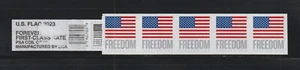 US ERROR Stamps:5789Ab Forever Flag 2023: Die cut Omitted leader strip of 5! MNH - Picture 1 of 2
