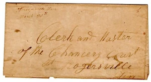 Sneedsville TN m/s "5" Stampless to Rogersville TN Unlisted ASCC - Picture 1 of 2
