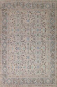 Semi-Antique Geometric Tebriz Area Rug 10x13 Hand-knotted For Living Room Carpet