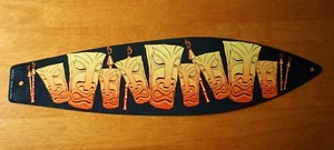 TIKI MASK IDOLS TORCH FLAMES SIGN Rustic Beach Bar Surfboard Home Decor NEW - Picture 1 of 5