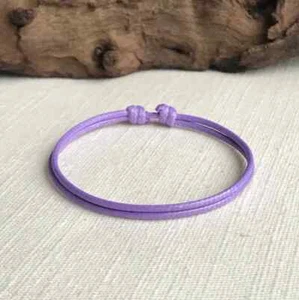 Bracelet ou cheville unisexe réglable cordon étanche violet clair 1,5 mm - Photo 1/6
