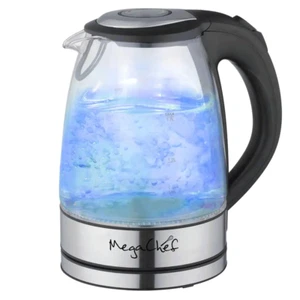7 Cups 1.7 L Glass and Stainless Steel Electric Tea Kettle Auto Shut Off Kitchen - Picture 1 of 12