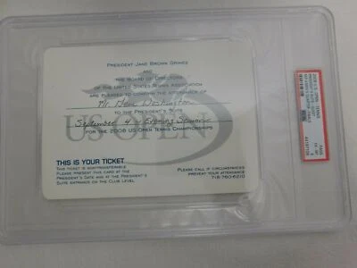 Boleto PSA encapsulado 2008 US Open Roger Federer raro suite presidencial NFL Foto 1 de 4