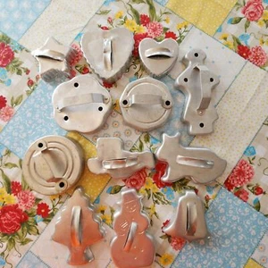 12x Cortadores de Galletas de Aluminio Vintage Navidad Perro Campana Corazón - Imagen 1 de 1