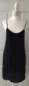 All Saints Kleid schwarz Spaghettiträger knielang 100% Polyester Größe M - Bild 1 von 11
