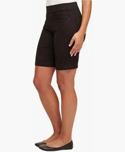 DKNY Women's Pull On Shorts Ladies Designer Black And Beige Stretch Casual Short - Picture 1 of 14