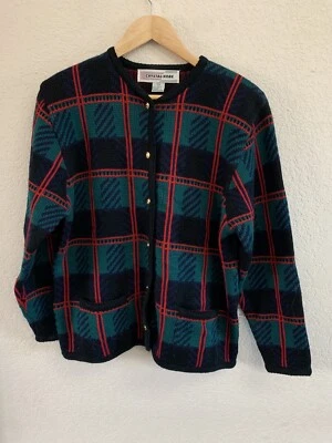 Suéter con botones Crystal-Kobe azul marino/verde/rojo talla M Foto 1 de 4