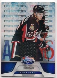 Erik Karlsson 11-12 Panini Certified Mirror Blue Game Worn Jersey /99