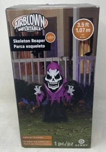 Gemmy Airblown Inflatable Halloween Skeleton Reaper 3.5ft LED New in Box Decor - Picture 1 of 4