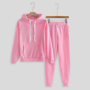 Women 2Pcs Tracksuit Hoodie Hooded Sweatshirt Pants Sets Casual Sport Sweat Suit