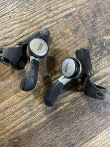 Vintage Shimano Deore 3 x 7-Speed Thumb Shifters, SL-MT62, SIS, Black, 22.2 mm - Picture 1 of 2