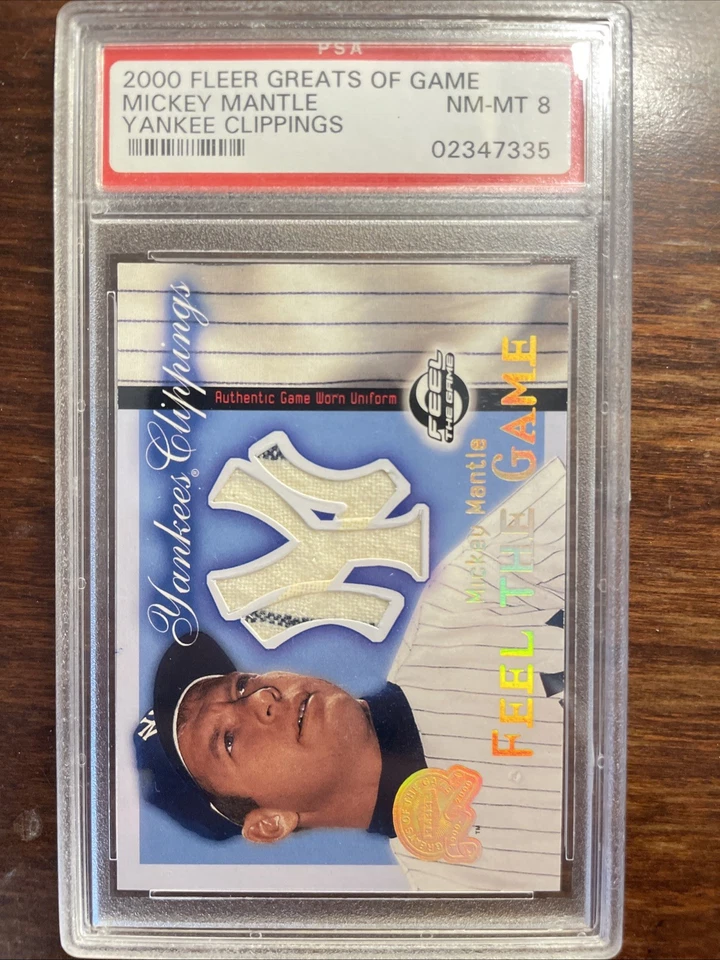 Camiseta Fleer Greats of Game Yankees Clippings 2000 Mickey Mantle PSA 8 casi nueva-como nueva SP Foto 1 de 2