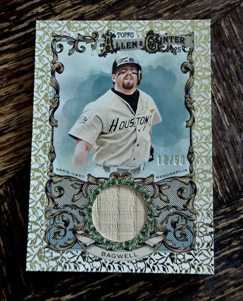 Reliquia de murciélago filigrana lámina dorada Jeff Bagwell 2025 Topps Allen & Ginter #18/50 Foto 1 de 1