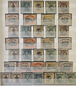 LABUAN NORTH BORNEO Used/Unused Collection on 4 Album Pages Unchecked High CV - Picture 1 of 4