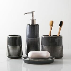 4 pièces ensembles d'accessoires de salle de bain - gobelet, porte-brosse à dents, distributeur de savon, vaisselle !