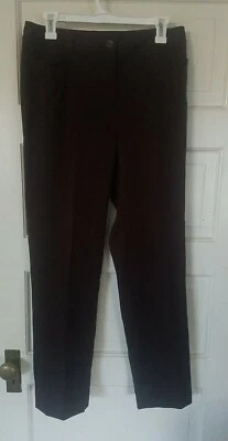 全新带标签 SAKS FIFTH AVENUE 女式棕色淡紫色裤子,尺寸 6 — 第 1/4 张图片