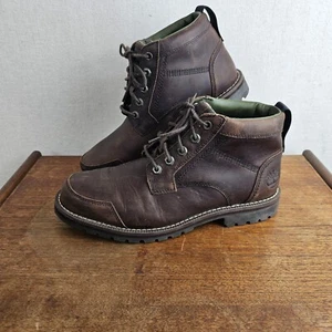 Timberland Hombres Larchmont Mid Botas de Cuero Chukka con Cordones - Marrón - Reino Unido 9 - Imagen 1 de 14