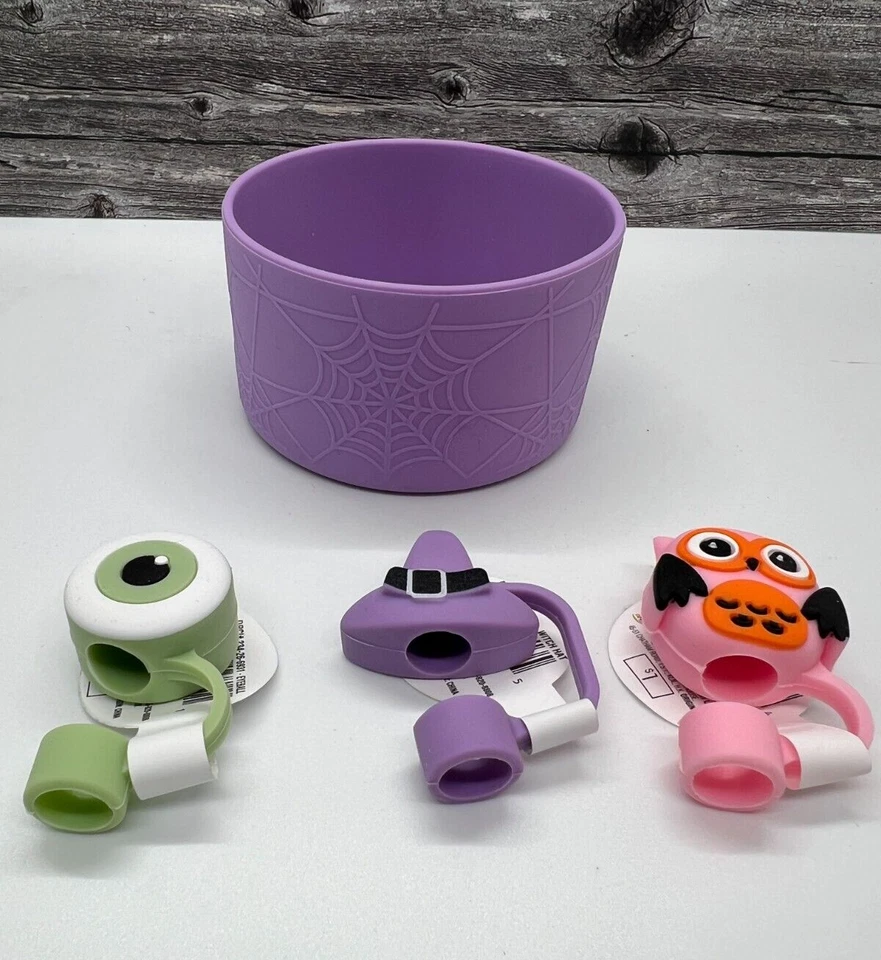 Target Bullseye Halloween 2024 Purple Stanley Boot Cover 3 Straw Covers (#4)