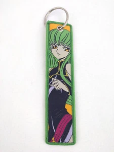 C.C. Llavero de tela de anime CC C2 Code Geass Lelouch parche tejido Jet Tag 5" - Imagen 1 de 2