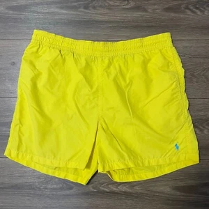 Men Polo Ralph Lauren Yellow Nylon Short Summer Sport Casual Quick Dry Beachwear - Picture 1 of 7