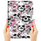 ( For Ipad Mini 1 2 3 4 5 ) Flip Case Cover Pb23395 Skull Flower