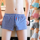 Men Cotton Boxers Shorts Trunks Underwear Plaid Checks Woven Boxer Brief