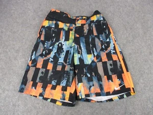 Nike Swim Trunks Boys Extra Large Orange Blue Striped Swim Trunks Bathing Suit - Picture 1 of 12