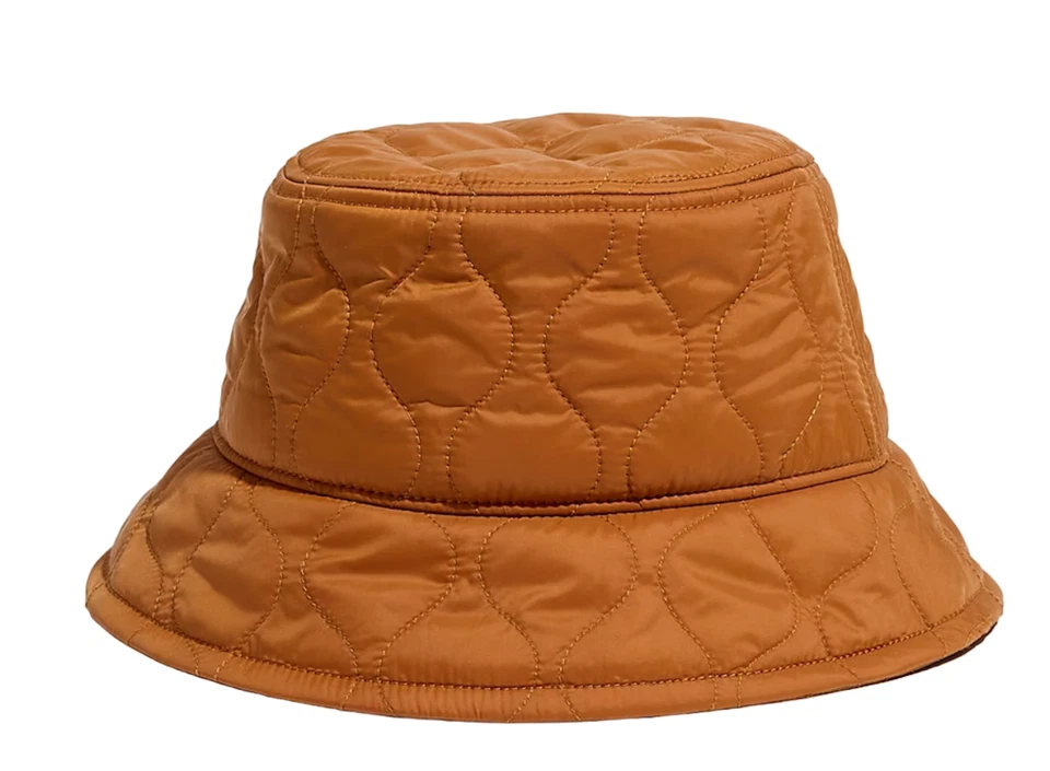 MADEWELL WARM COFFEE QUILTED NYLON BUCKET HAT SIZE M/L M L NH394