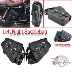 PU Leather Motorcycle Saddlebag Luggage Saddle Bags For Harley Sporster 883 1200