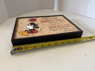 Walt Disney cita todos nuestros sueños pueden hacerse realidad... decoración de pared de madera con marco de Mickey Foto 1 de 2