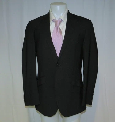 Abrigo deportivo Richard James Savile Row Barathea negro de dos botones 40R Foto 1 de 4