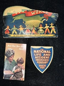 Vintage UNSERE WELT NADELBUCH und 2 Nadelpackungen von Versicherungen - Bild 1 von 10