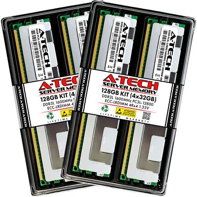 128GB 4x 32GB PC3L-12800L LRDIMM Supermicro X9DRG-O-PCIE X9DRFR H8DGi Memory RAM - Image 1 of 2