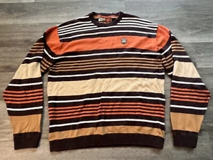 Vtg Ecko Unltd Sweater 2XL Heavy Knit Striped Stripes Y2K Rhino Crewneck - Picture 1 of 6