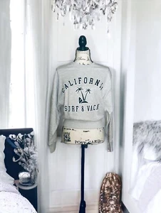 ZARA Kids Sweatshirt Gray Long Sleeves CALIFORNIA Print Round Neck Size 14 - Picture 1 of 5