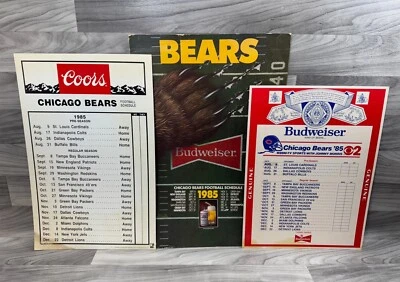 1985 CHICAGO BEARS BUDWEISER COORS SCHEDULE / BAR POSTER LOT SUPER BOWL RARE - Image 1 of 4