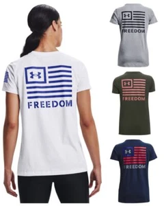Under Armour 1370819 Women's UA Freedom Banner Short Sleeve Tee Graphic T-Shirt - Picture 1 of 34