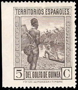 Guinea Esp. - Edi ** 204 - 1931 - 5 cts. - Variedad salto peine sello mas ancho - Imagen 1 de 1