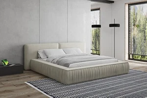 Polsterbett, Polsterbett Doppelbet 140 160 180 cm - Bett 08 - Beige Riviera 21 - Bild 1 von 52