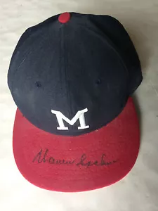 Warren Spahn signed Milwaukee Braves Cooperstown baseball hat auto HOF JSA COA - Picture 1 of 10