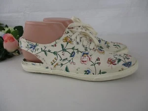 VTG Cole Haan Sporting Cream Floral Canvas Sling Back Sneakers 7.5M Korea - Picture 1 of 14