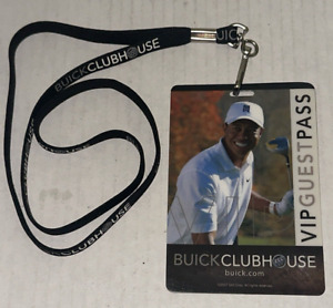 2007 Tiger Woods VIP Guest Pass Buick Clubhouse Photo Ticket Stub on Lanyard GM