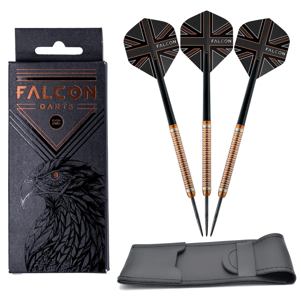 FALCON™ RING GRIP Tungsten Darts Set 22g or 24g Barrels Shafts Flights Wallet - image 1 of 4