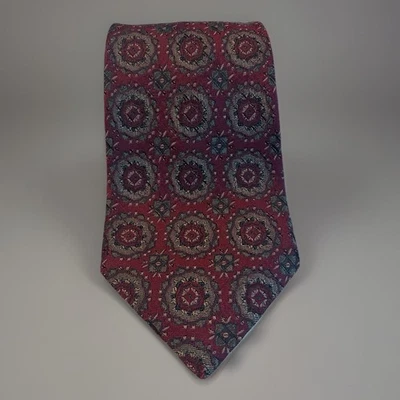 Corbata Nordstrom 57th St Collection Hombre Seda Borgoña Medallón Japón 3.25” De Colección Foto 1 de 4