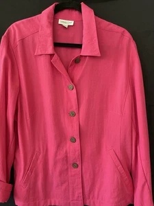 Coldwater Creek Damen leichter Blazer Oberteil Gr. XL Hot Pink Knopfleiste - Bild 1 von 7