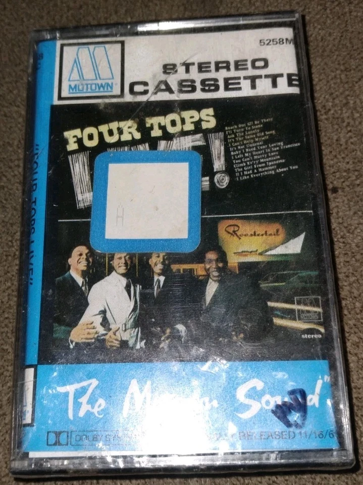 THE FOUR TOPS CASSETTE TAPE: "LIVE" 1966, 1990's REISSUE ( NEW SEALED ) - Image 1 of 4