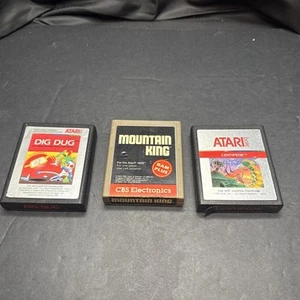 Vintage Lot 3 ATARI 2600 Untested Dig Dug, Centipede, Mountain King Games - Picture 1 of 14