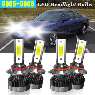 Faro LED 9005 9006 haz alto-bajo 4x blanco para Acura CL 1997-1999 6000K Foto 1 de 4